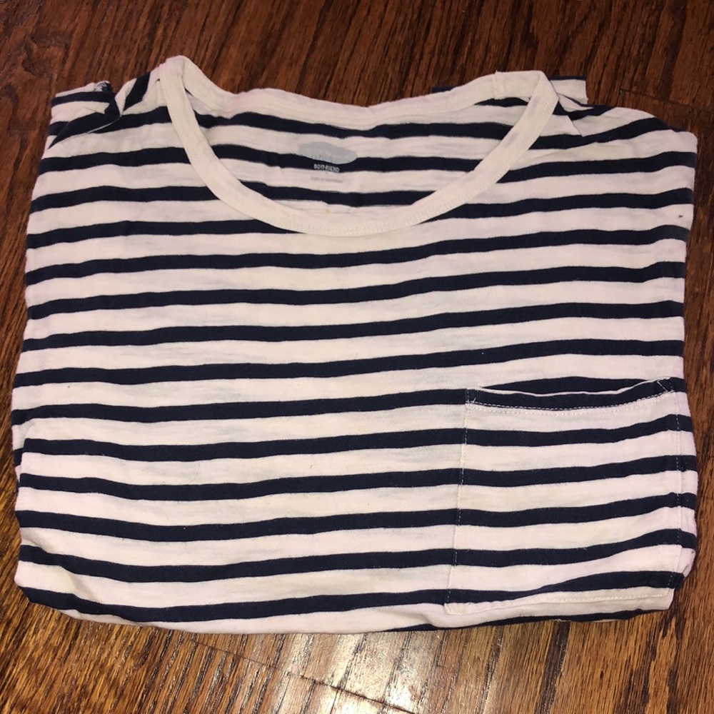Stripe boyfriend tee with pocket